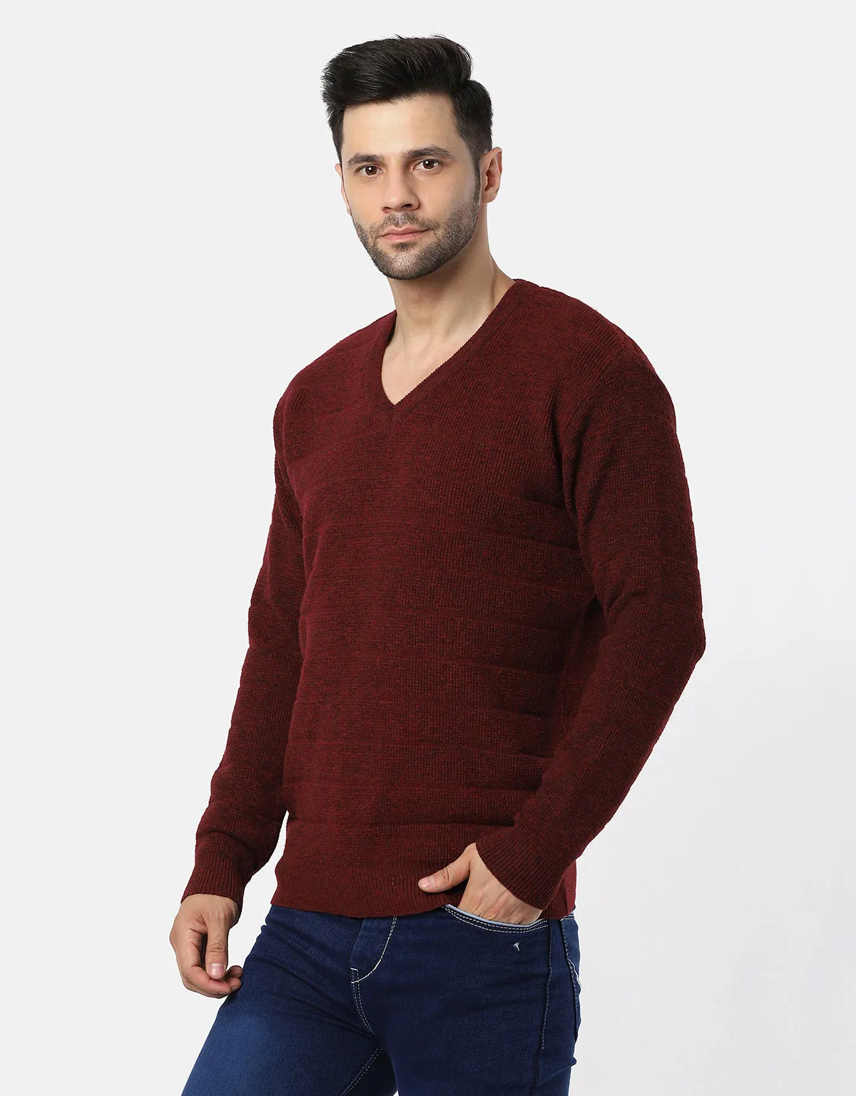 Knitted V-Neck Gents Pullover