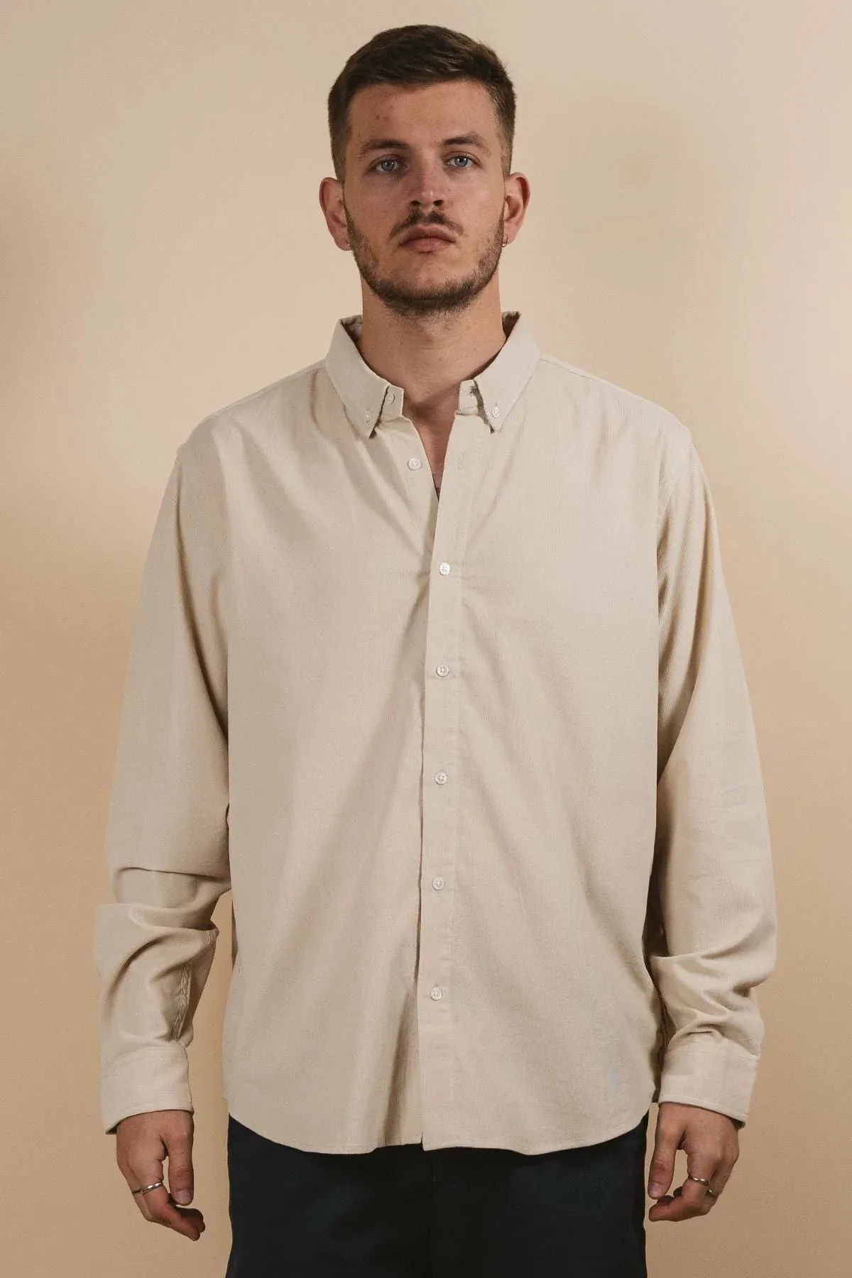 Kore roy l/s cord shirt- sand