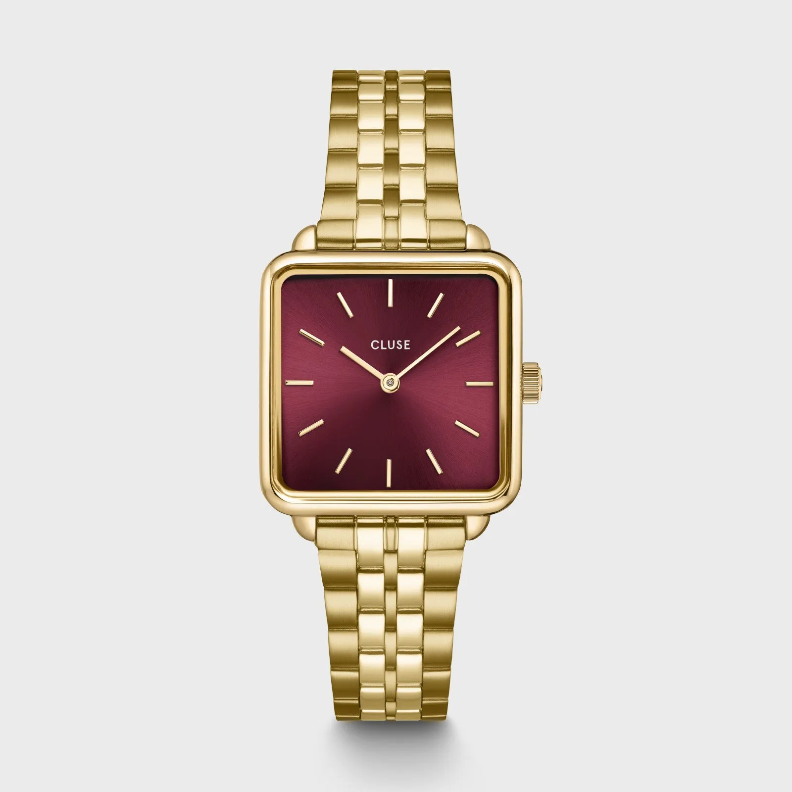 La Tétragone Watch Steel Dark Cherry, Gold Colour