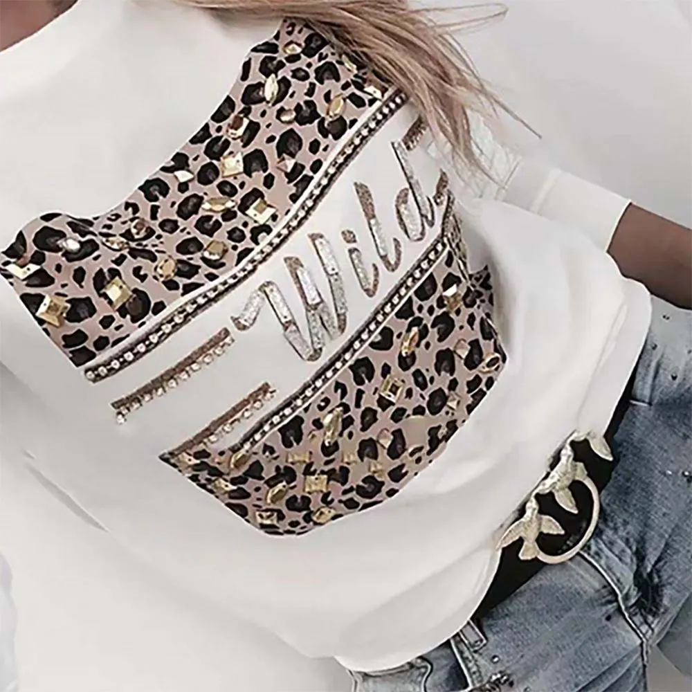 Letter Print Women Blouses And Shirt Spring Autumn Long