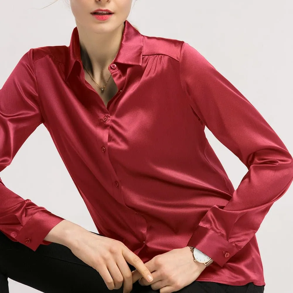 Long Sleeve Silk Blouse