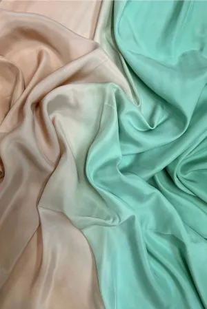 Mellow Buff/Neptune Green Satin Crepe