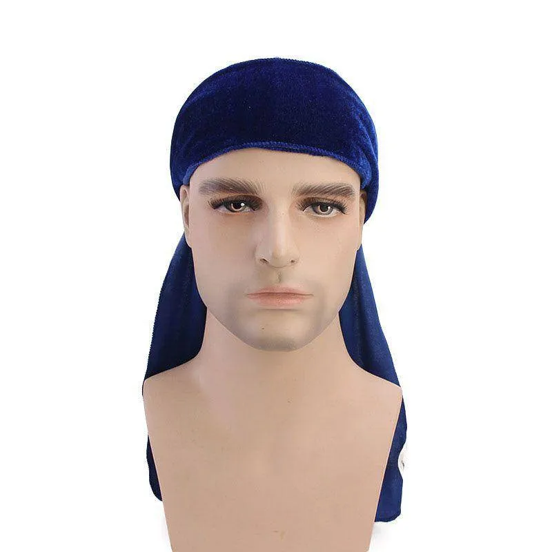 Men's Dragon Embroidered Velvet Du Rag