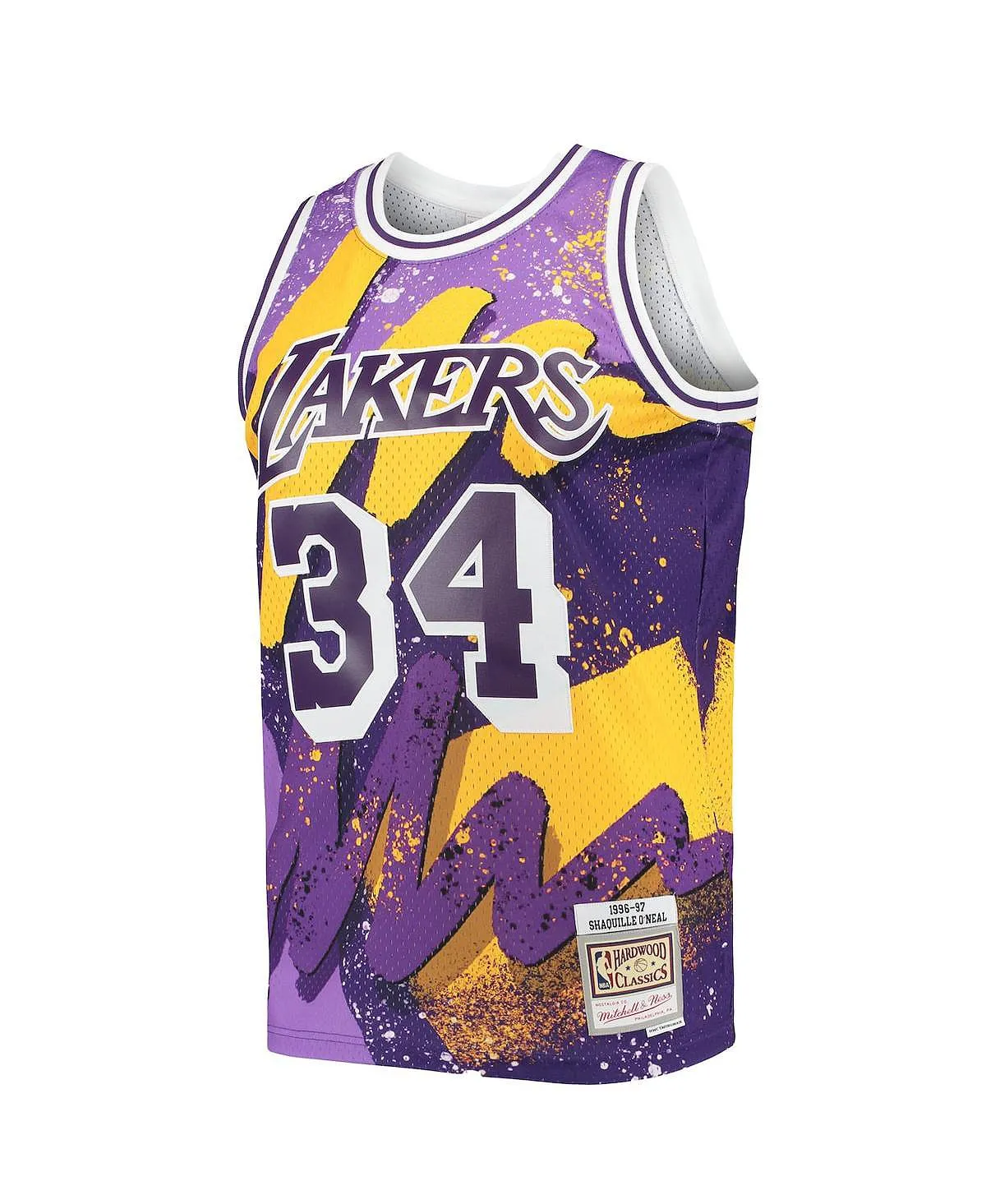 Men's t-shirt shaquille o'neal purple los angeles lakers hardwood classics 1996-97 hyper hoops swingman jersey Mitchell & Ness violet