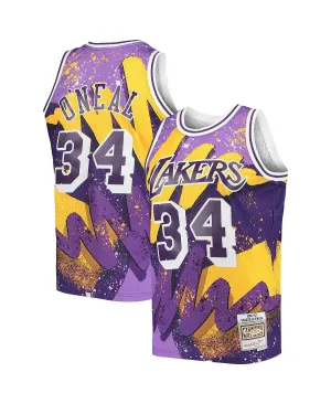 Men's t-shirt shaquille o'neal purple los angeles lakers hardwood classics 1996-97 hyper hoops swingman jersey Mitchell & Ness violet