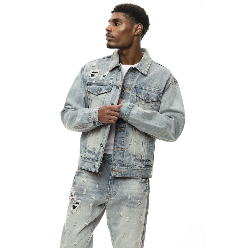 Oversized Shotgun Jean Jacket - Industrial Blue