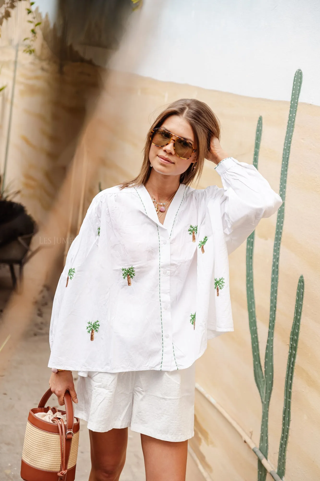 Palma embroidered shirt white