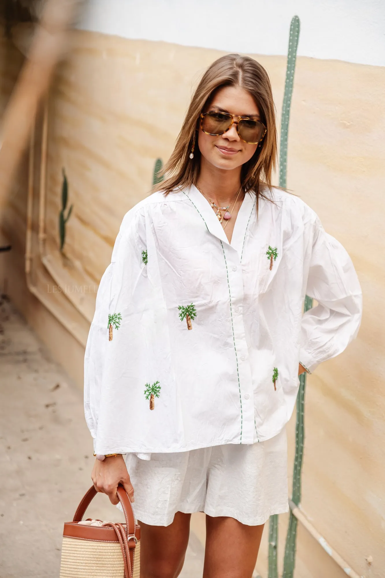 Palma embroidered shirt white