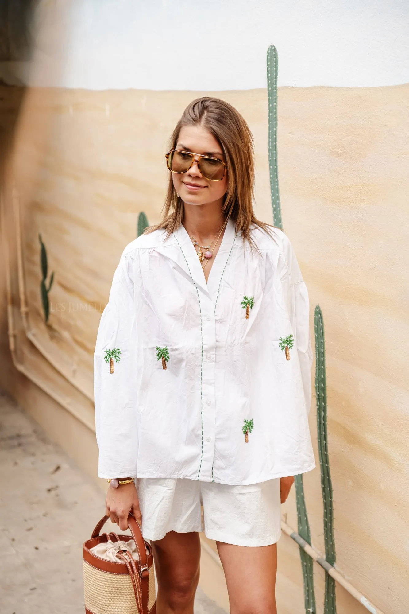 Palma embroidered shirt white