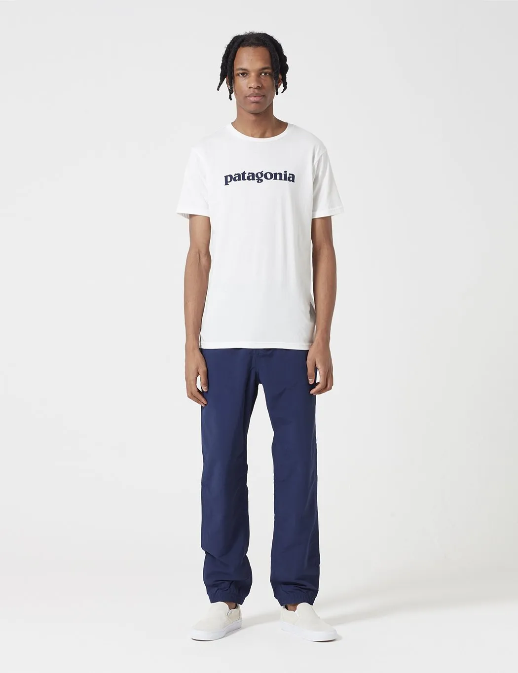 Patagonia Text Logo Organic T-Shirt - White