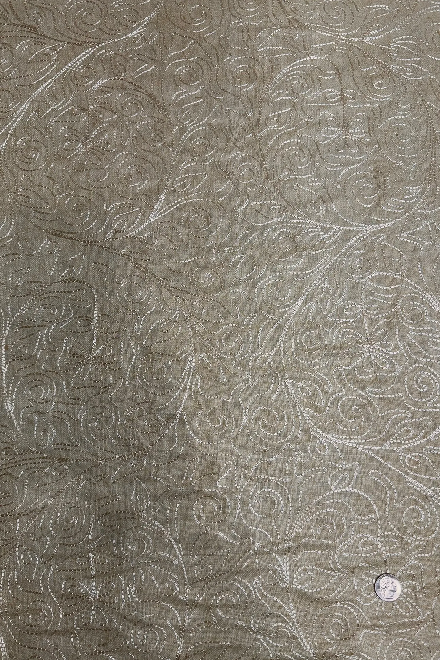 Pebble Stock Embroidered Silk Linen MEMT-018-24