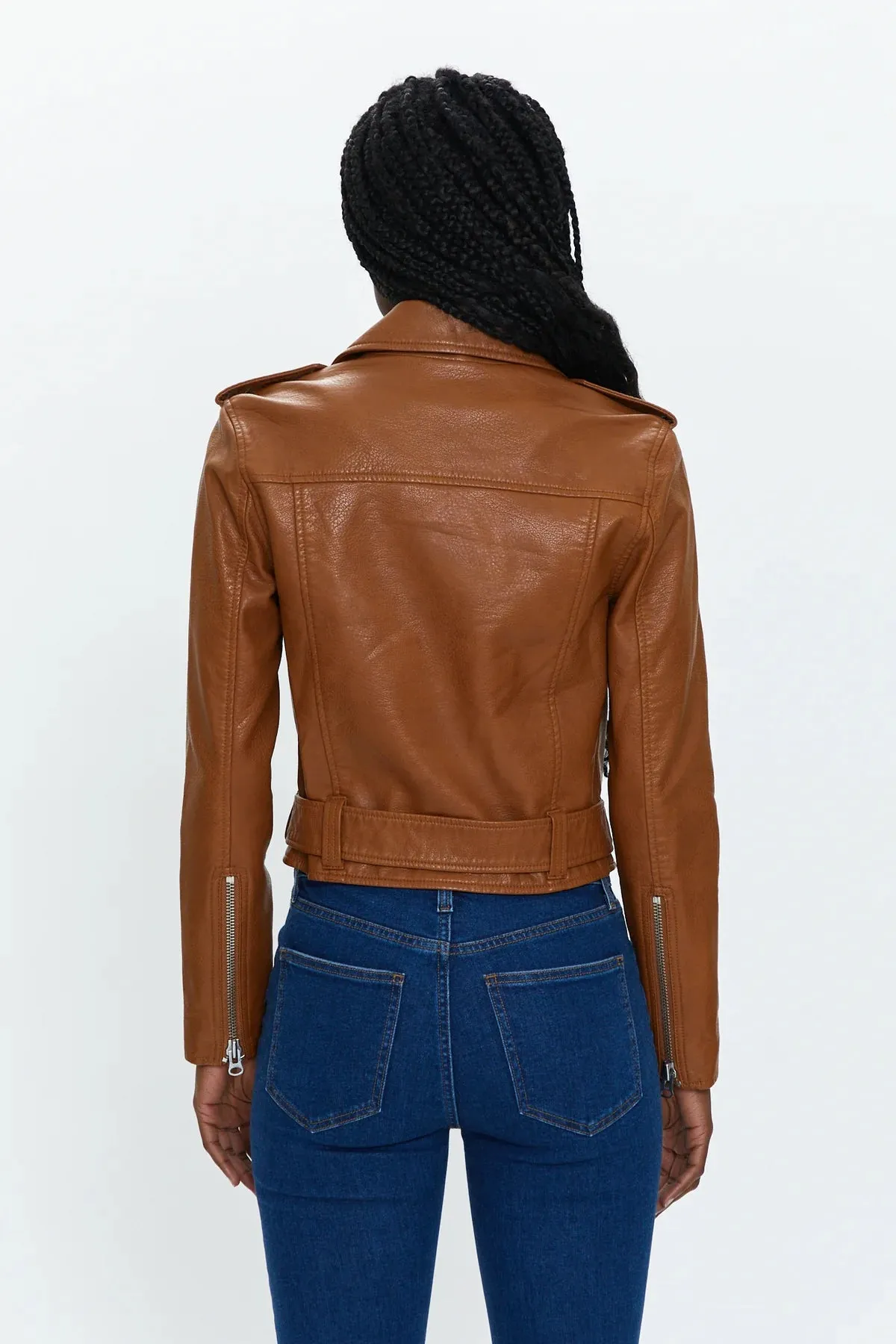 Pistola Tracy Moto Jacket in Cognac