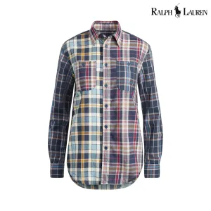 Polo Ralph Lauren Womens Relaxed Fit Madras Cotton Shirt Small (S)