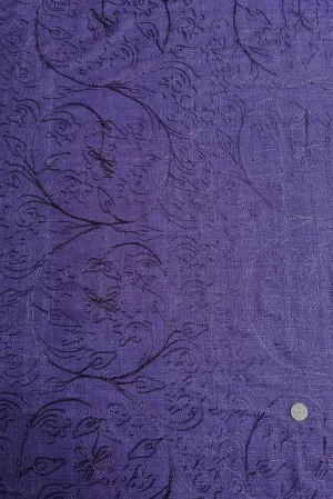 Purple Embroidered Silk Linen MEMT-018-05