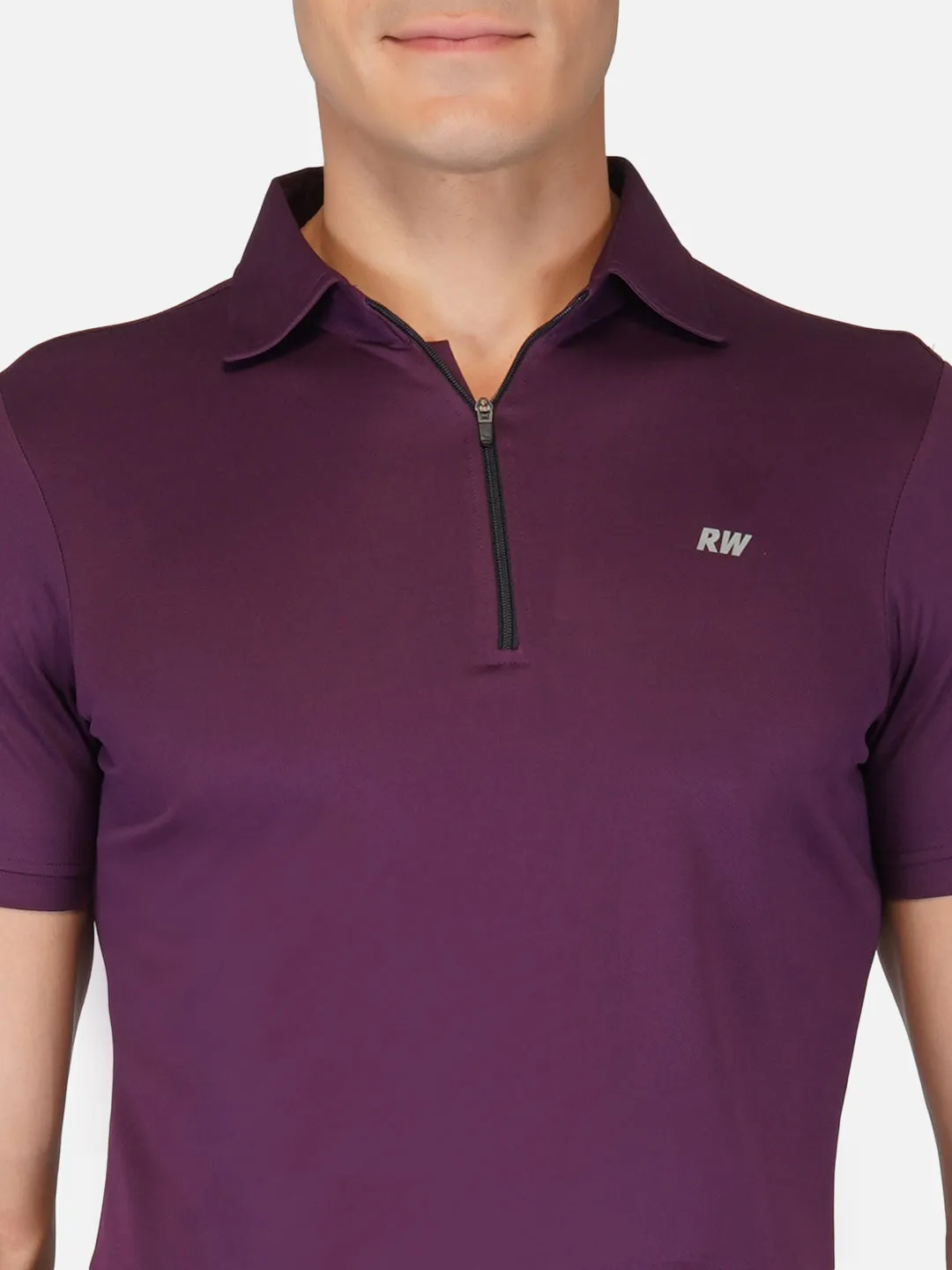 Purple Zipper Polo T-Shirt RWM2027