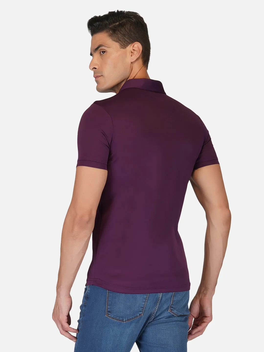 Purple Zipper Polo T-Shirt RWM2027