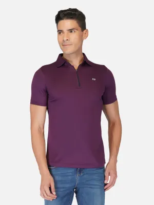 Purple Zipper Polo T-Shirt RWM2027