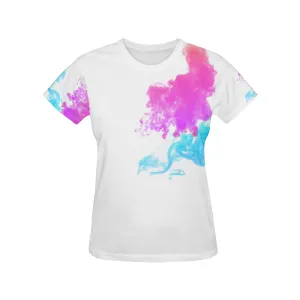 "Bi" - Beauty Kanji All Over Print T-Shirt - Womens - White