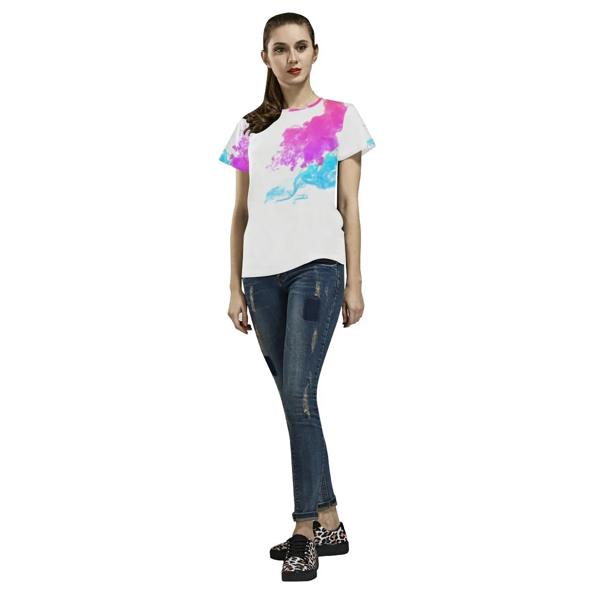 "Bi" - Beauty Kanji All Over Print T-Shirt - Womens - White