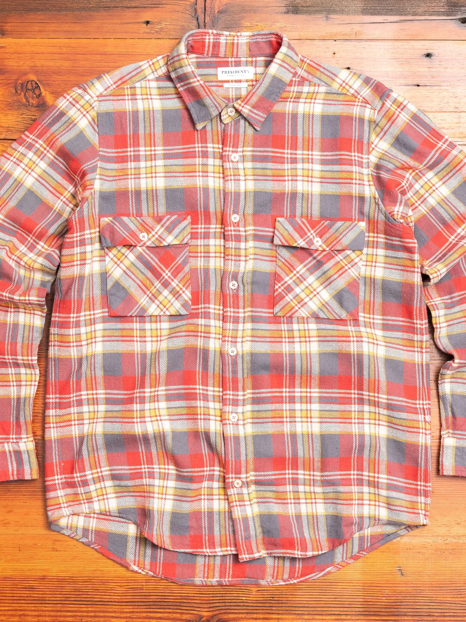 "Vespa P's" Check Flannel in Red