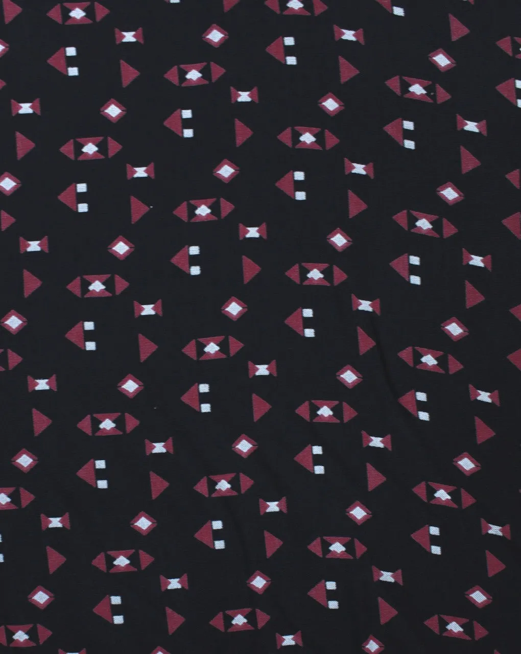 Red And Black Abstract Print Rayon Fabric