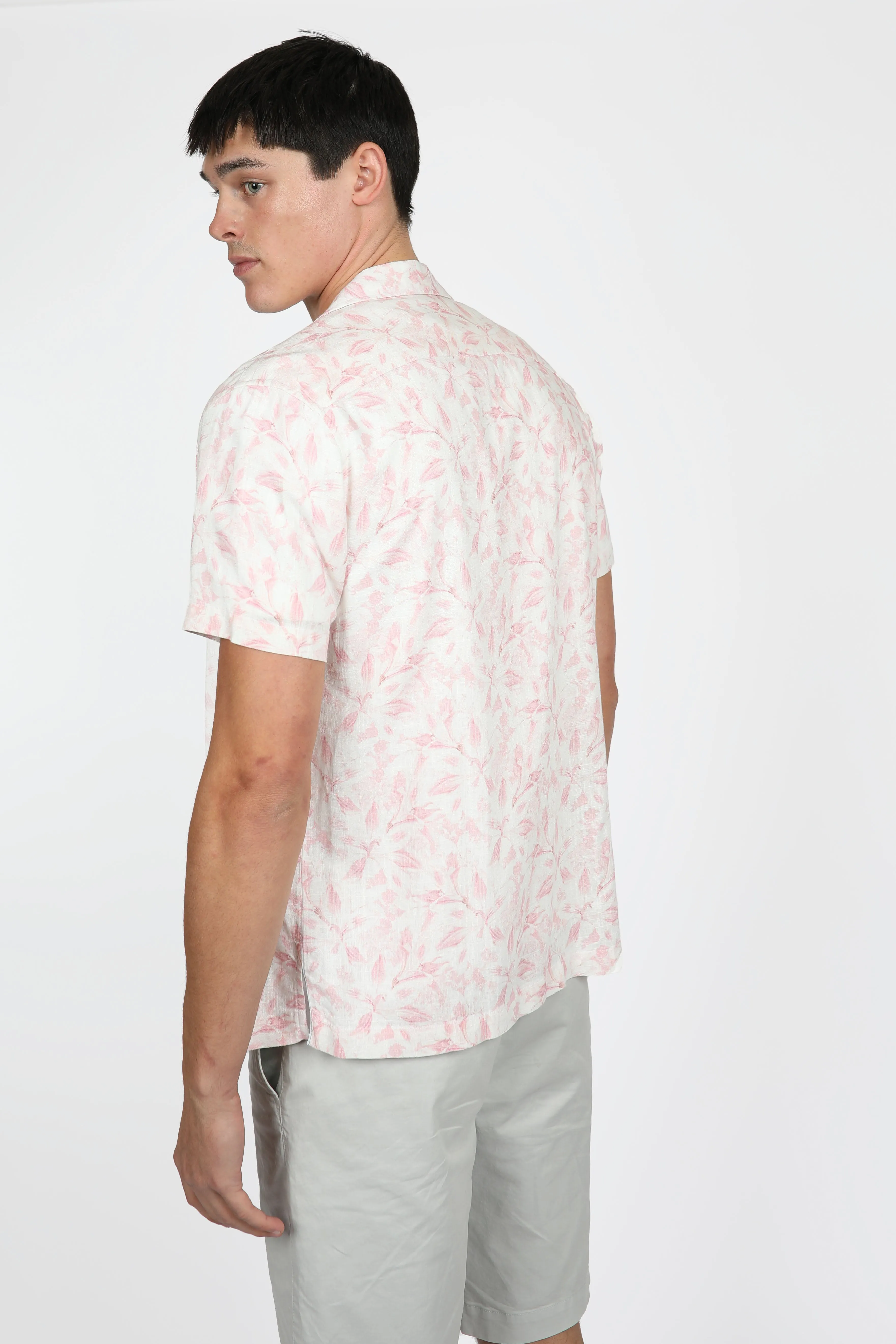 Relaxed Fit Floret Cuban Collar Shirt