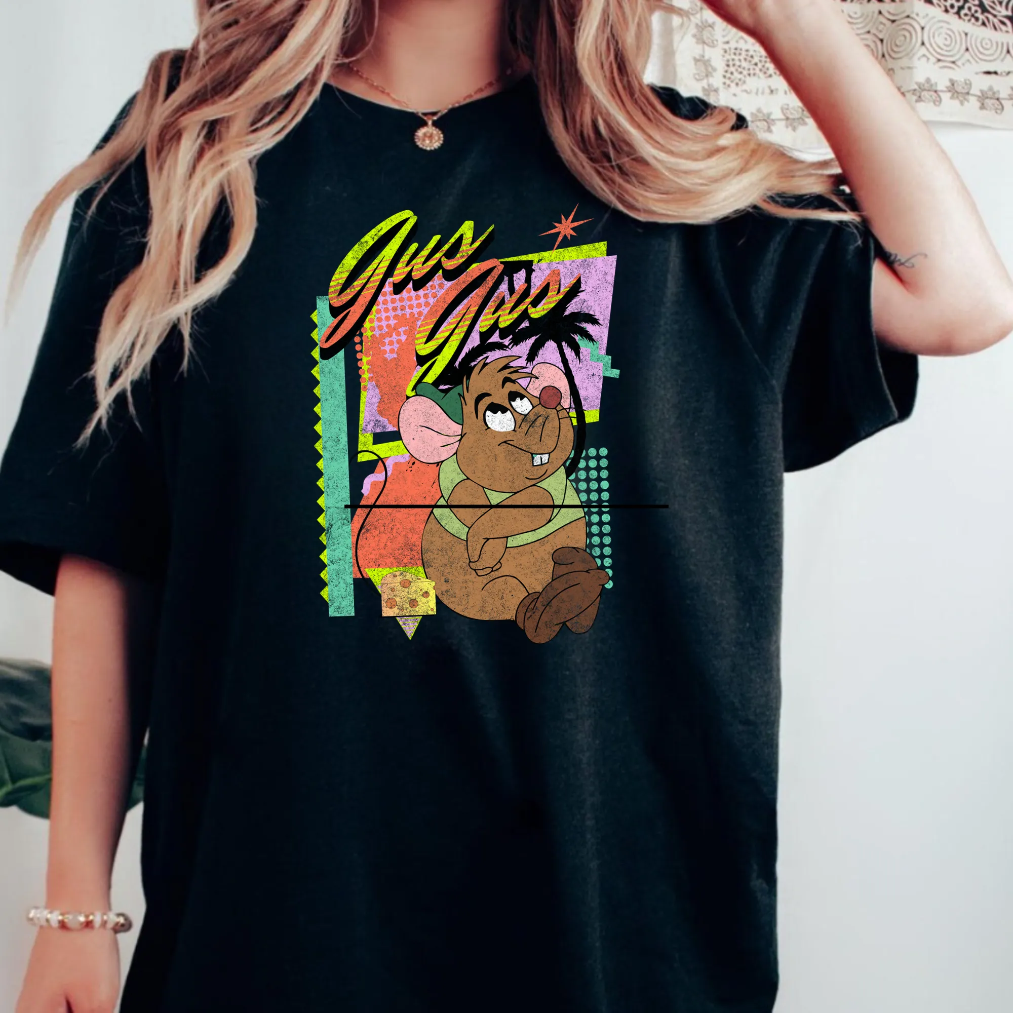 Retro 90's Cheese Mouse Shirt for Women