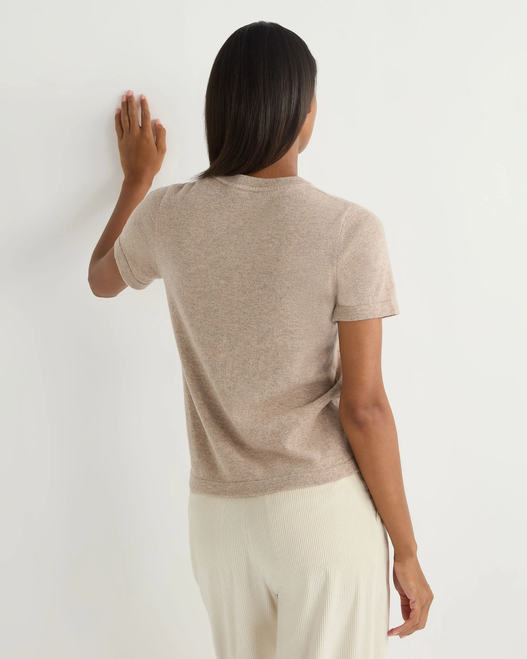 Women's Lottie Cashmere T-Shirt Oatmeal Brown